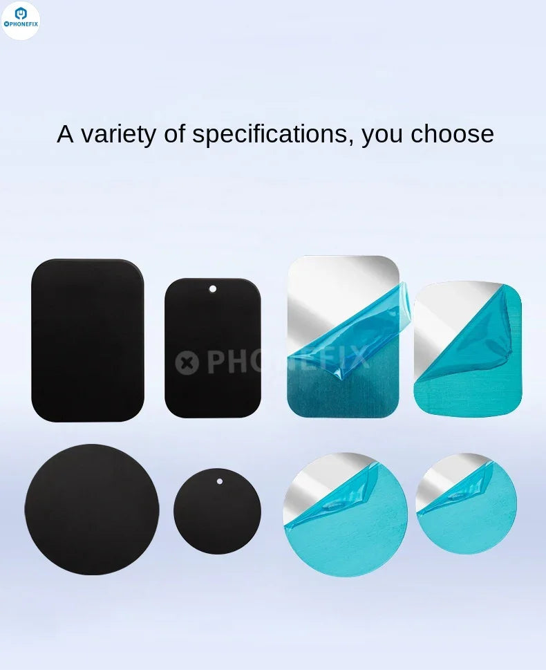 PHONEFIX MagSafe universal magnetic ring iron sheet for iPhone case support, shown attached to phone case in the image.