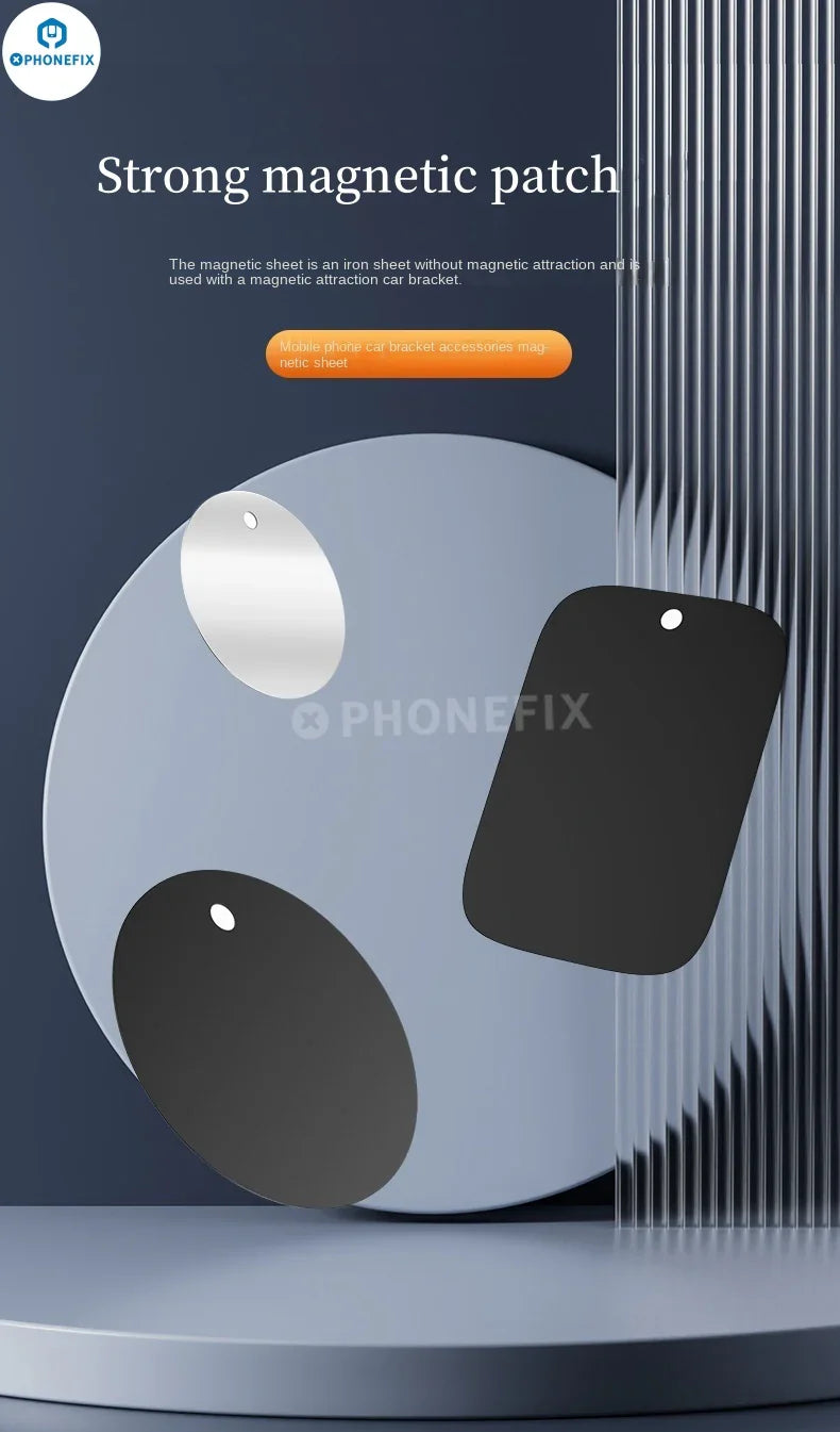 PHONEFIX MagSafe universal magnetic ring iron sheet for iPhone case support, designed for secure magnetic attachment.