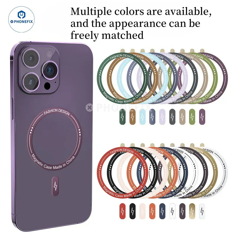 MagSafe universal magnetic ring iron sheet for iPhone cases, supports magnetic accessories, by PHONEFIX.