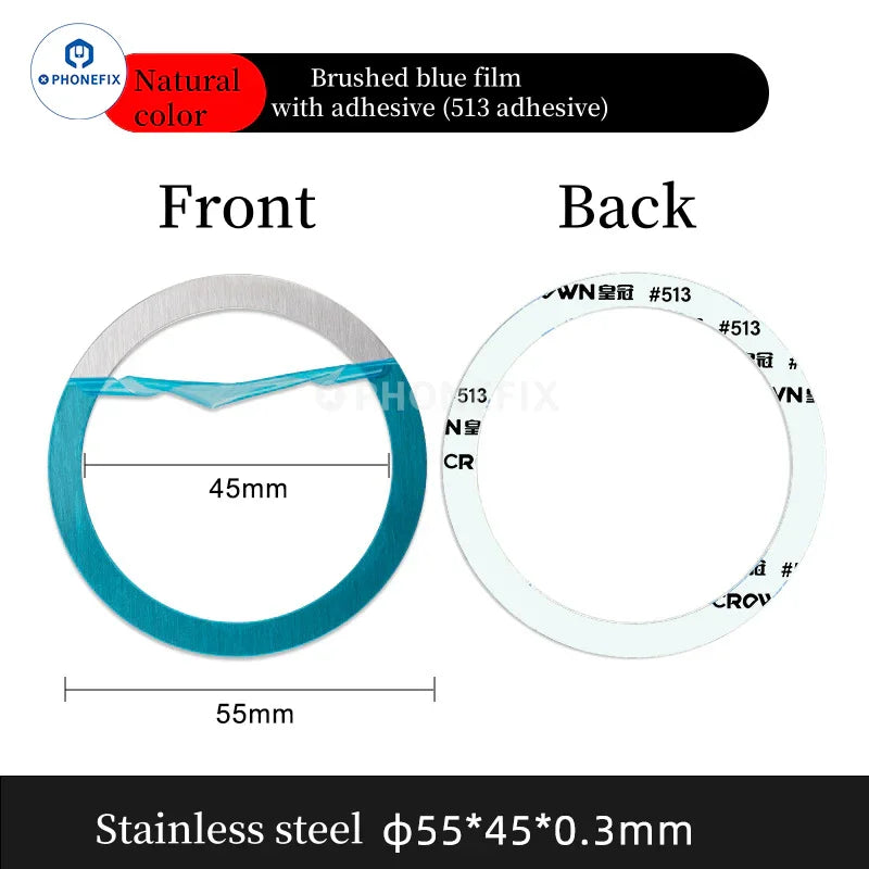 PHONEFIX MagSafe universal magnetic ring iron sheet attached to an iPhone case for magnetic support and phone accessories.