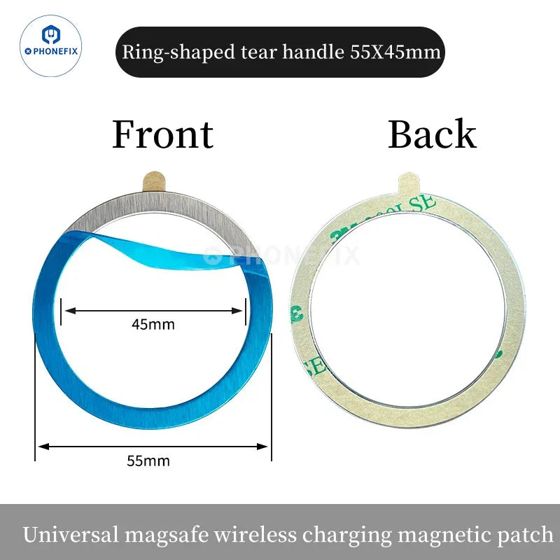 PHONEFIX MagSafe universal magnetic ring iron sheet for iPhone cases, providing support for MagSafe accessories.