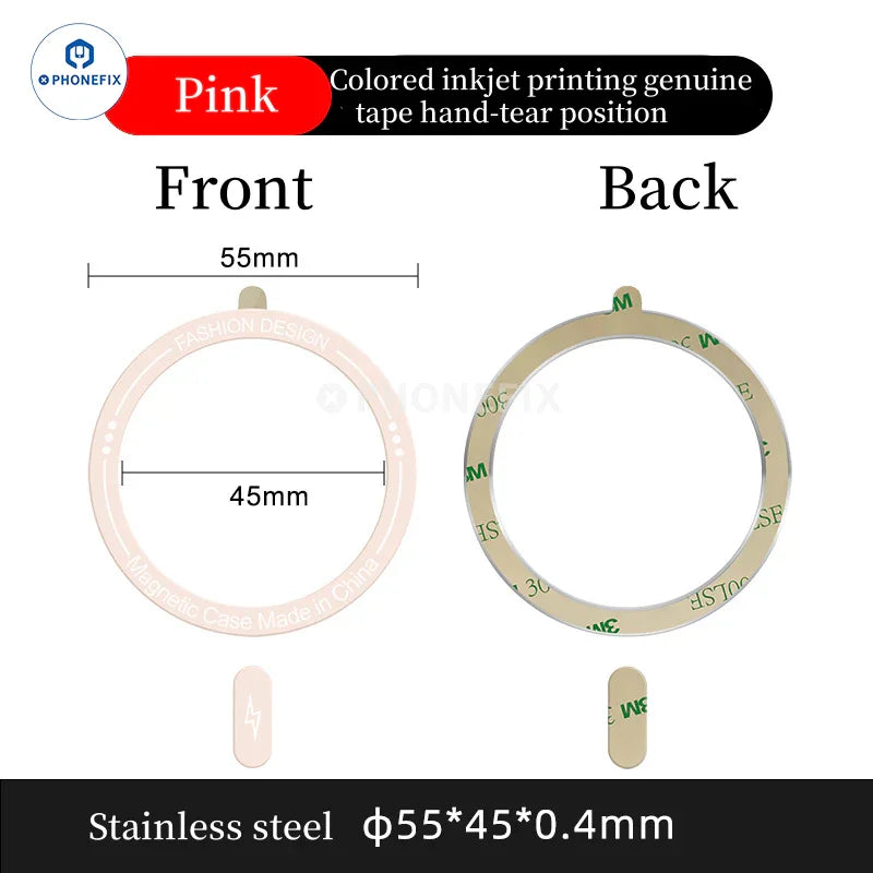 PHONEFIX MagSafe universal magnetic ring iron sheet for iPhone cases, provides magnetic support and secure attachment.