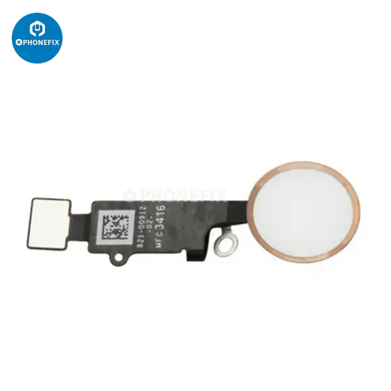 iPhone 7 Plus and 8 Plus Home Button Flex Cable with Touch ID repair for iPhone accessories by PHONEFIX, shown in the image.