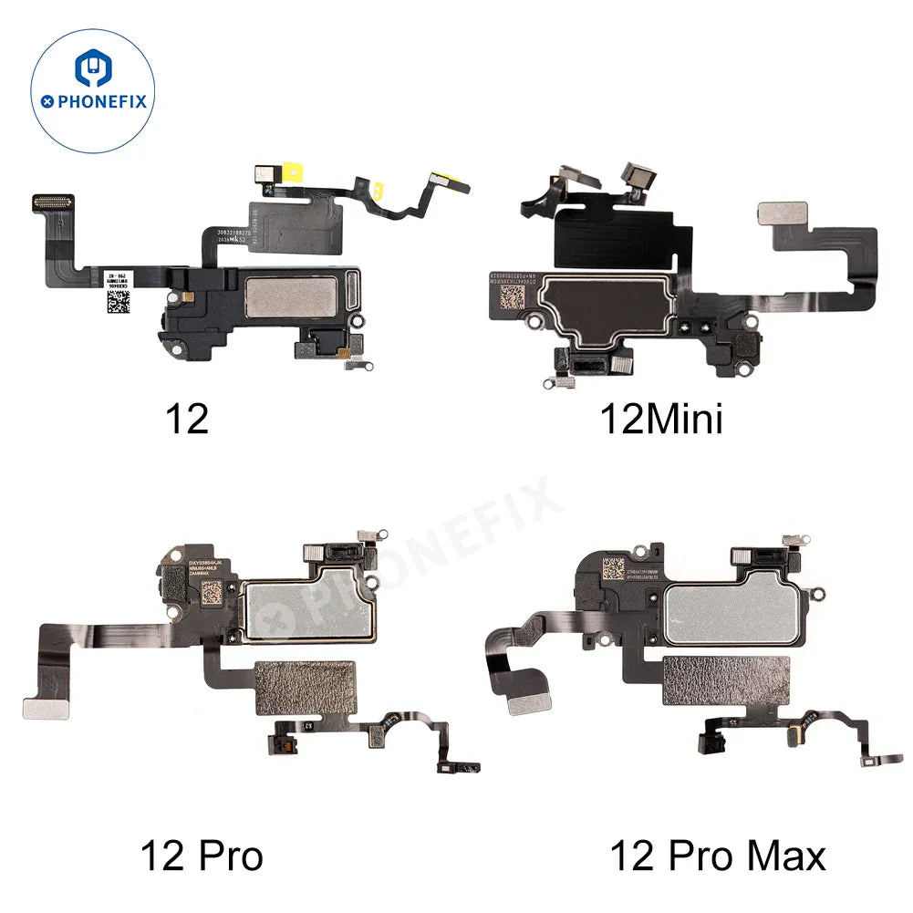 PHONEFIX iPhone X/11/12 Pro Max earpiece speaker with proximity sensor cable, replacement part for iPhone accessories.