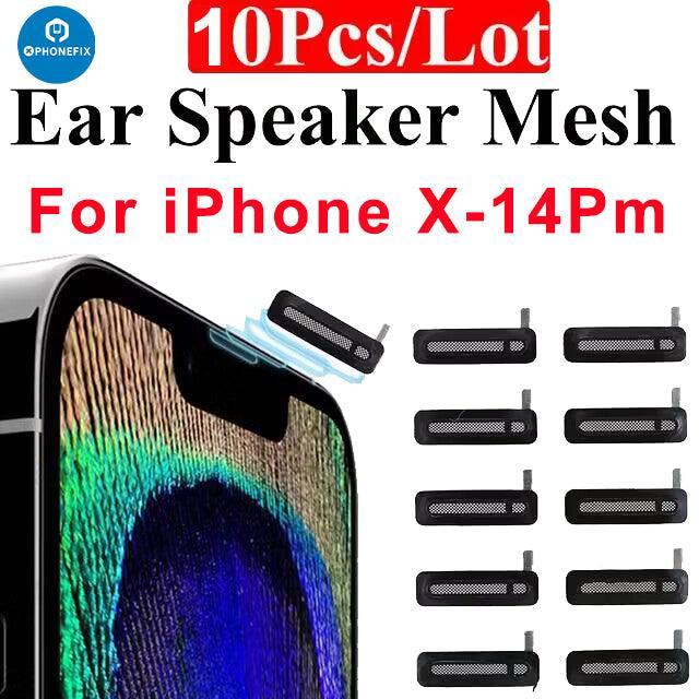 Grille de haut-parleur d'écouteur avec support pour iPhone X-14 Pro Max, accessoire PHONEFIX pour réparation et remplacement.