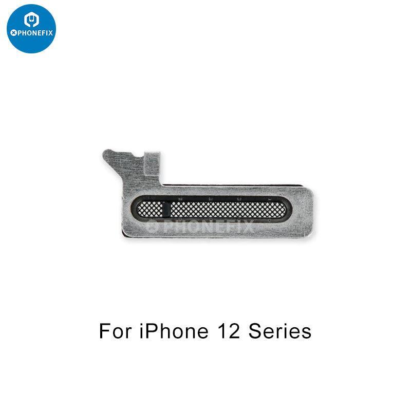 Grille de haut-parleur d'écouteur pour iPhone X-14 Pro Max avec support, accessoire PHONEFIX pour le remplacement ou la réparation des composants audio.