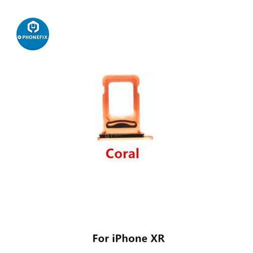 Dual SIM card tray holder for iPhone X to 14 series, PHONEFIX replacement accessory for dual SIM slot installation.