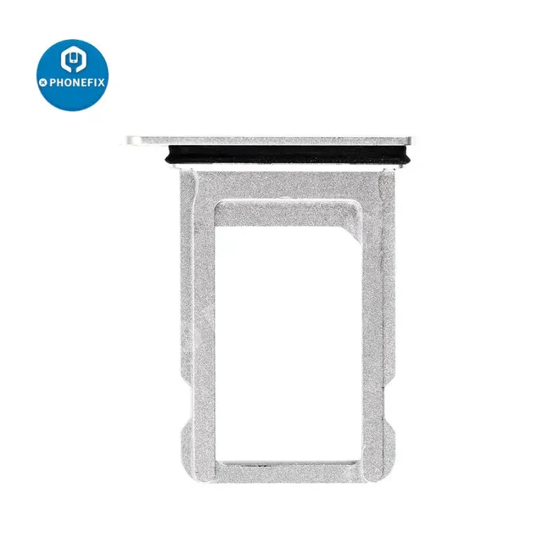 Dual SIM card tray holder for iPhone X to 14 series, replacement accessory by PHONEFIX, designed for dual SIM card slots.