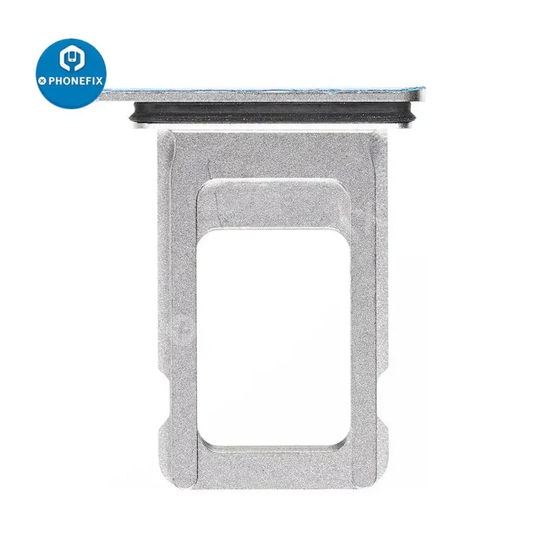 Dual SIM card tray holder for iPhone X to 14 series, replacement accessory by PHONEFIX, showing the slot and tray component.