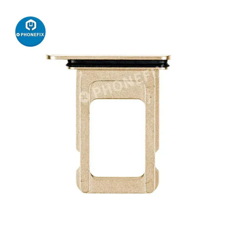 Dual SIM card tray holder for iPhone X to 14 series, replacement accessory by PHONEFIX, displays the tray and slot details.