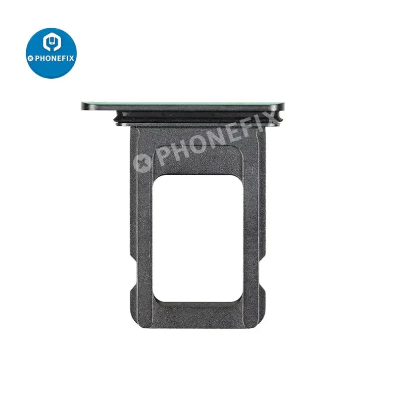 Dual SIM card tray holder for iPhone X to 14 series, replacement accessory by PHONEFIX, designed for easy installation.
