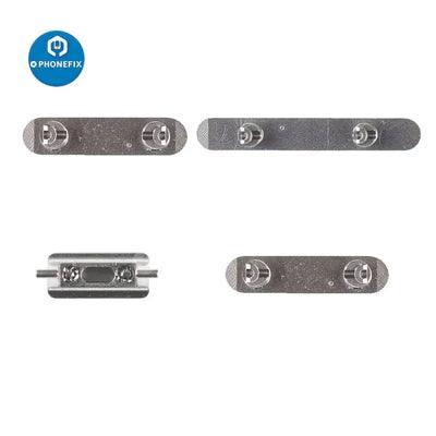 PhoneFix silver side buttons set for iPhone replacement, includes repair parts for iPhone accessories and repair.