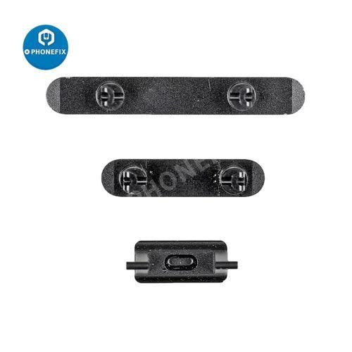 PhoneFIX silver side buttons set for iPhone, replacement repair parts for volume and power button functionality.