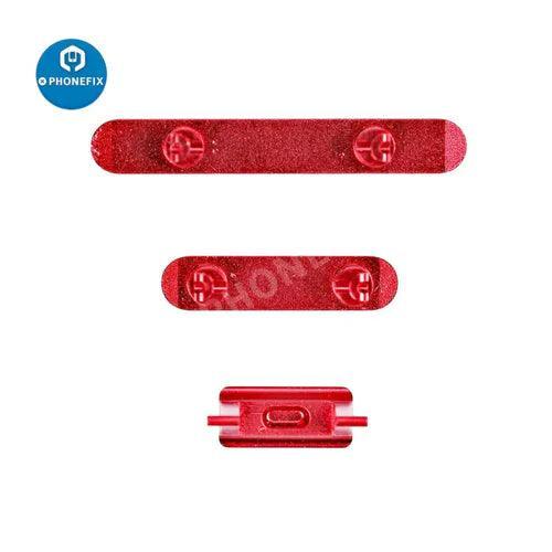 Silver side buttons set for iPhone repair, replacement parts for iPhone accessories by PHONEFIX, suitable for iPhone models.