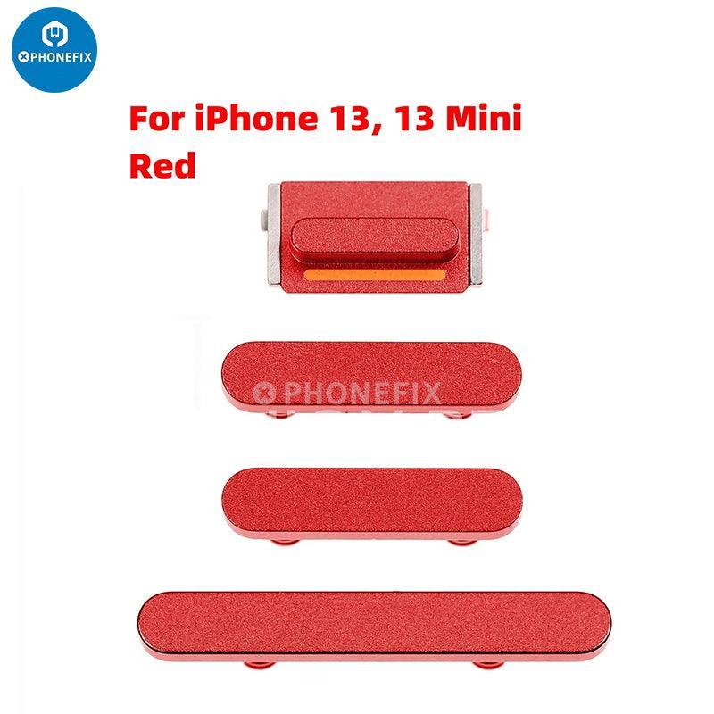 PhoneFix silver side buttons set for iPhone repair, replacement accessories for volume and power button replacement.
