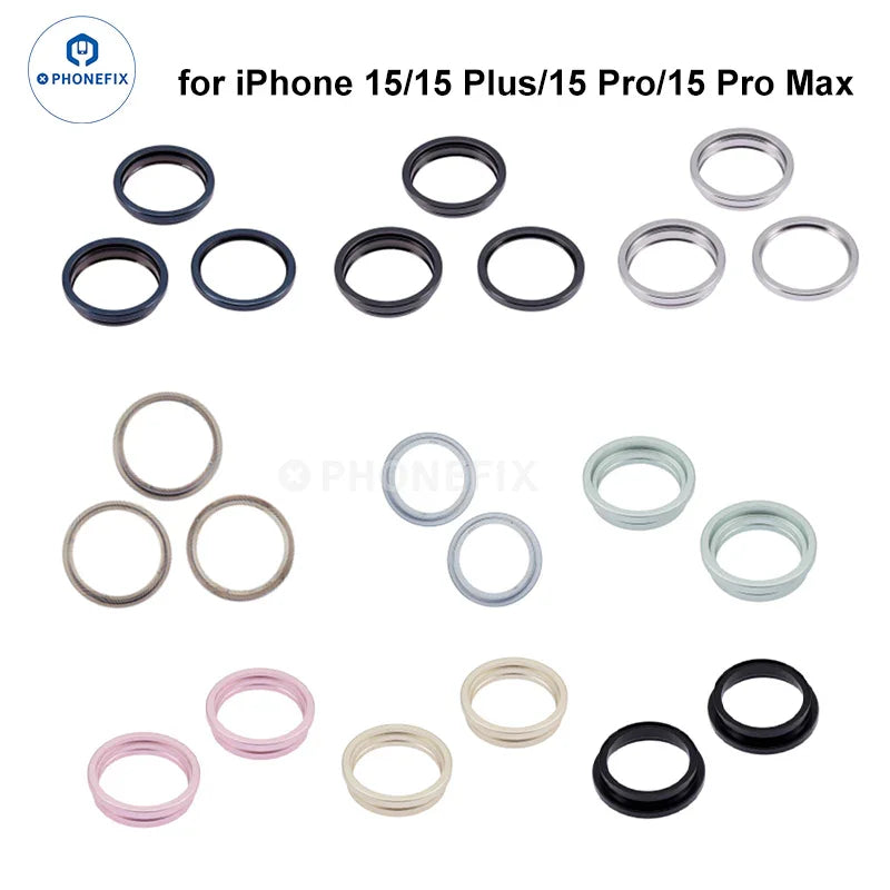 Silver metal ring for iPhone X/11/12/13/14 Pro Max back camera, PHONEFIX iPhone accessory part for camera lens protection.