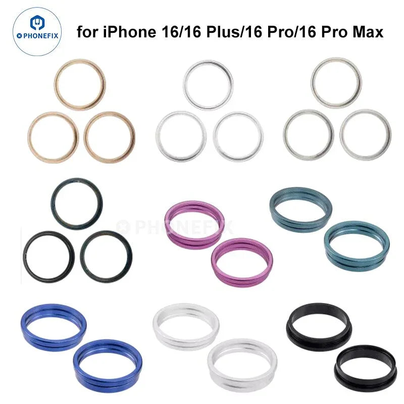 Silver metal ring for iPhone X/11/12/13/14 Pro Max back camera, PHONEFIX iPhone accessory parts, close-up of camera housing component.