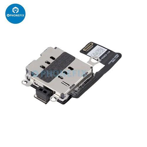 iPhone XR-16 Series Dual SIM card reader with flex cable for iPhone accessories, branded by PHONEFIX, visible components in image