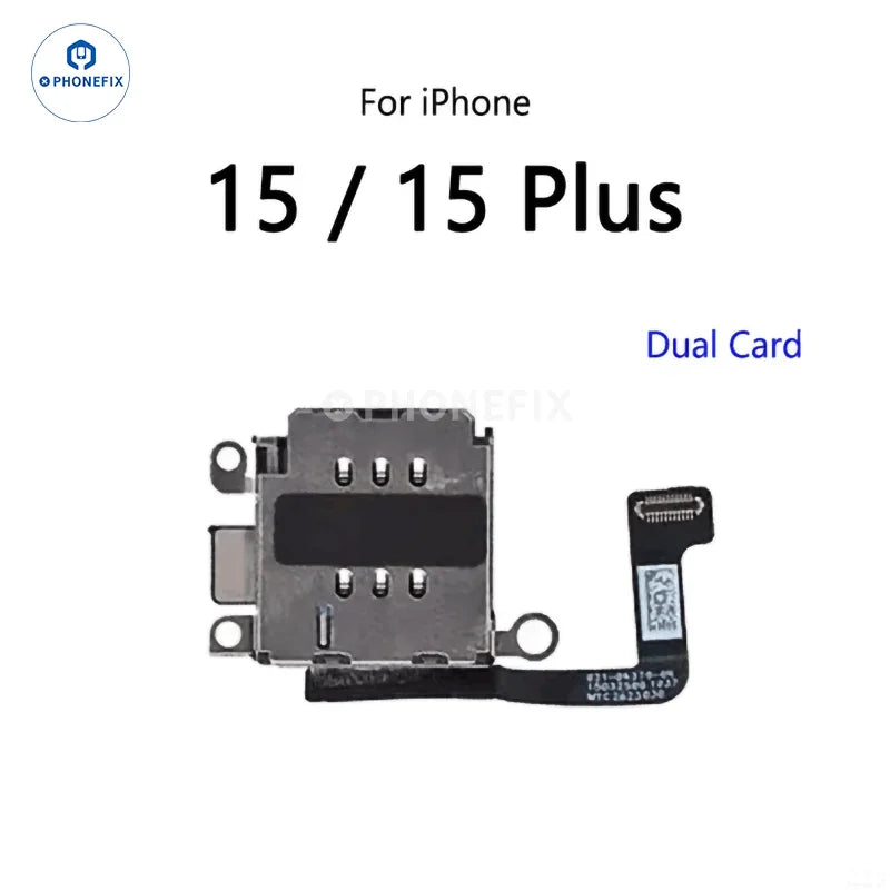 PhoneFix iPhone XR Dual SIM Card Reader with Flex Cable, accessory for iPhone XR-16 series, showing the card reader component.