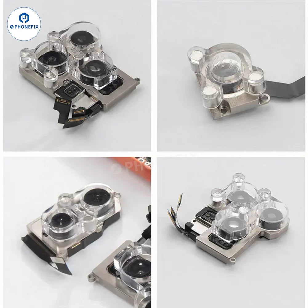 Juego de dos tapas magnéticas para lentes de cámara PHONEFIX para iPhone 13-16, accesorios de protección con fácil fijación magnética.