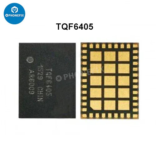 iPhone Power Amplifier IC Signal Supply PA Chip replacement for iPhone by PHONEFIX, close-up of the small electronic component on a circuit board