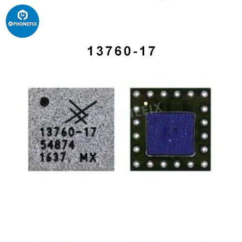 iPhone Power Amplifier IC chip replacement by PHONEFIX, showing the small signal supply PA chip for iPhone repair.