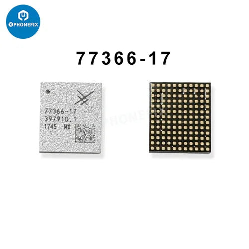 iPhone power amplifier IC signal supply PA chip replacement by PHONEFIX, showing the small replacement IC component on a circuit board