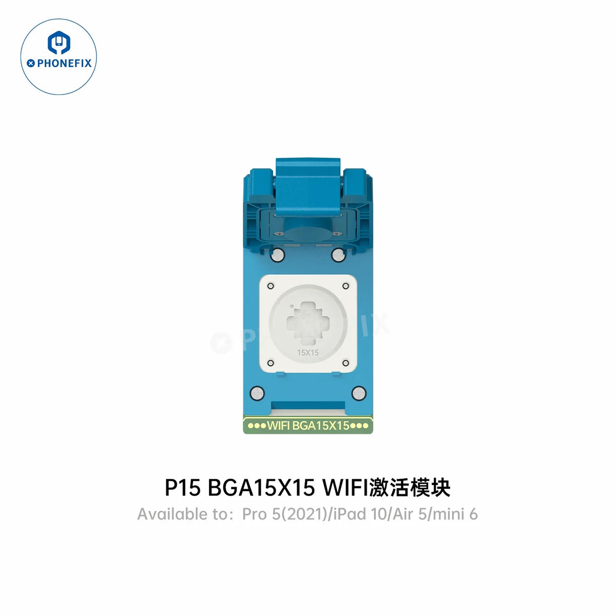 PHONEFIX JCID WIFI chip unbind activation module for iPhone 12-16 Pro Max, BGA15X15 IC replacement component, close-up view