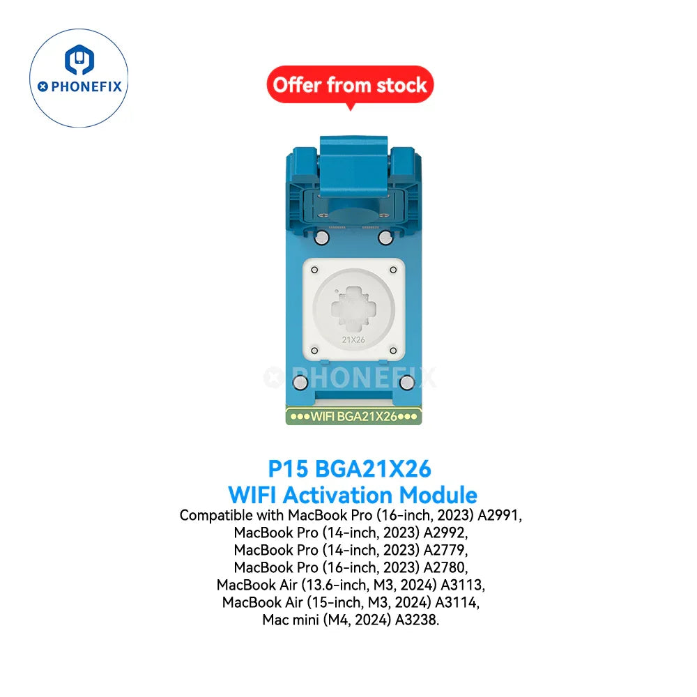 JCID WIFI chip unbind activation module for iPhone 12-16 Pro Max, PHONEFIX IC repair component, BGA chip on circuit board