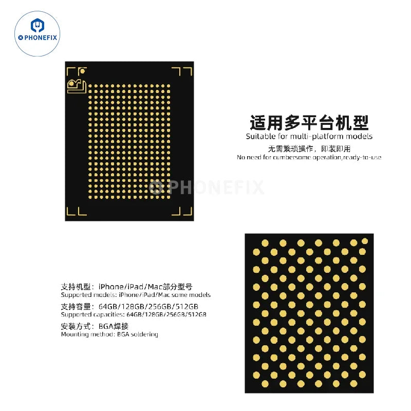 PHONEFIX BGA315 to BGA110 NAND chip conversion board for iPhone, iPad, MacBook IC replacement, electronic repair component