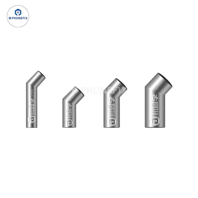 PHONEFIX air gun nozzles in 3, 4, 6, 8, 10, 12mm sizes for QUICK 861DW soldering station, compatible iron tips and nozzles.