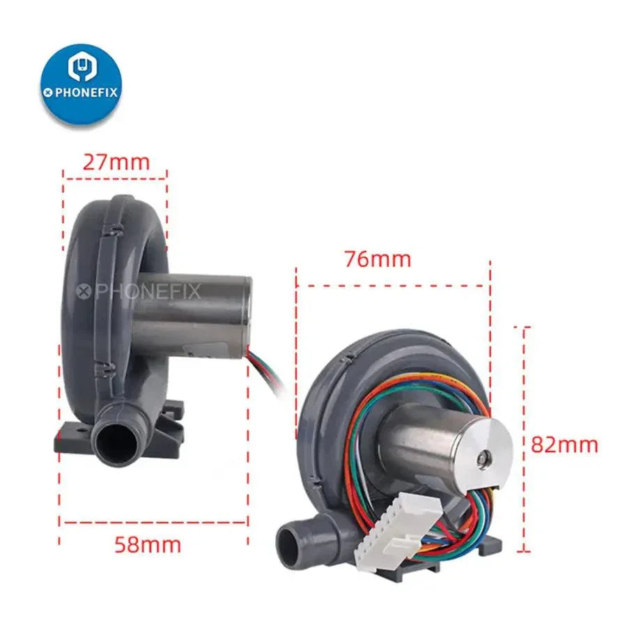 Quick 861DW Hot Air Gun accessories including iron tips and nozzles, compatible with PHONEFIX replacement parts.