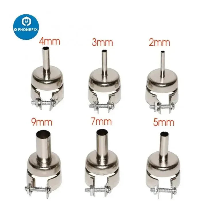 PhoneFix metal resisting nozzle sleeve for 850 series BGA rework station, 2.0mm iron tip replacement part.
