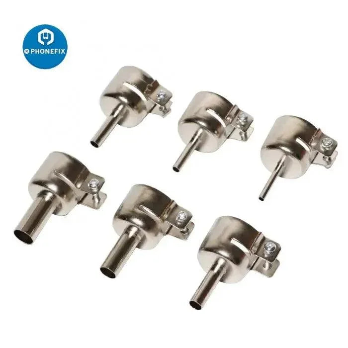 PhoneFix metal resisting nozzle sleeve for 850 series BGA rework station, 2.0mm iron tips and nozzle replacement part.