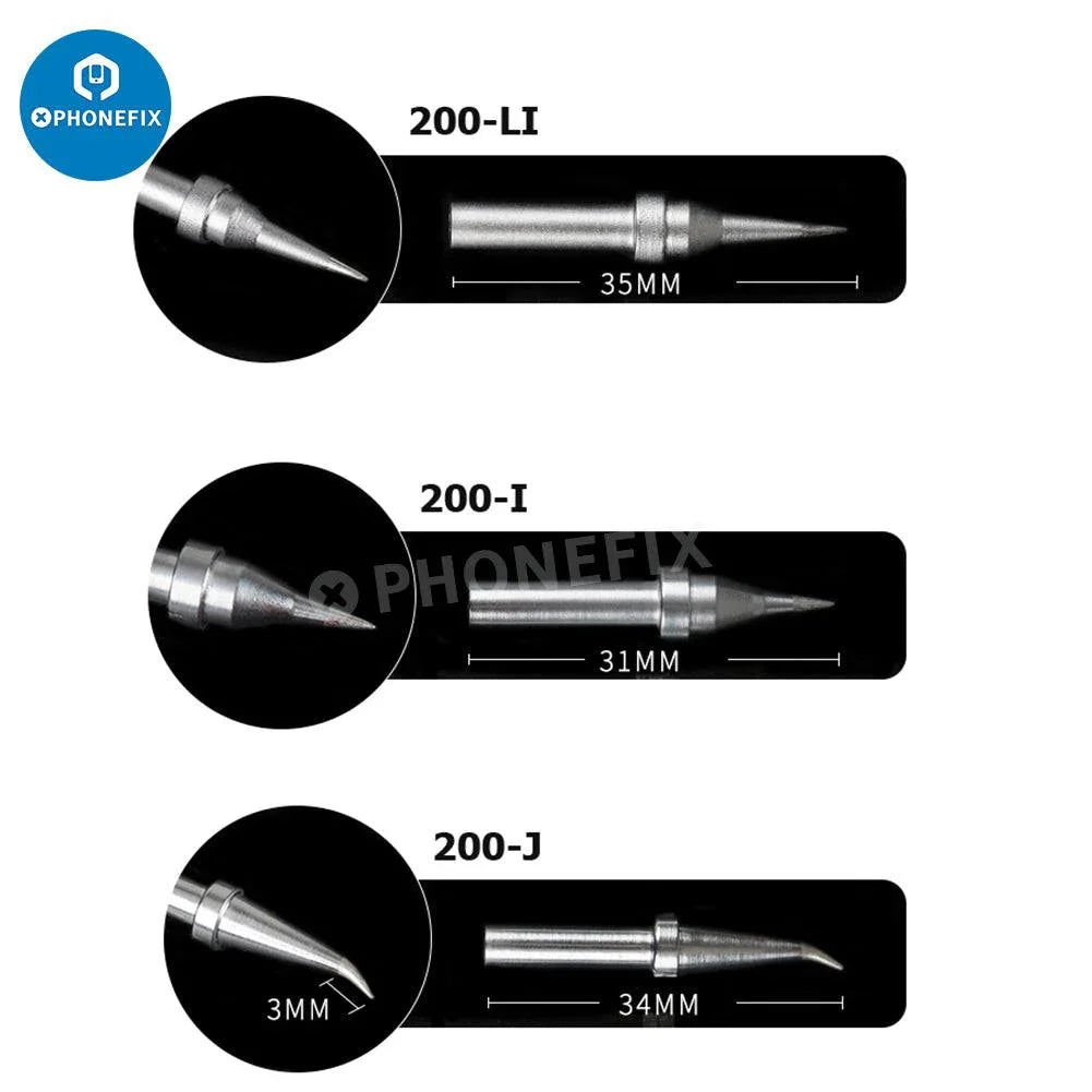 PhoneFix original soldering iron tip for Quick 203, 204, 3202 welding station, showing the precise metal tip for soldering.