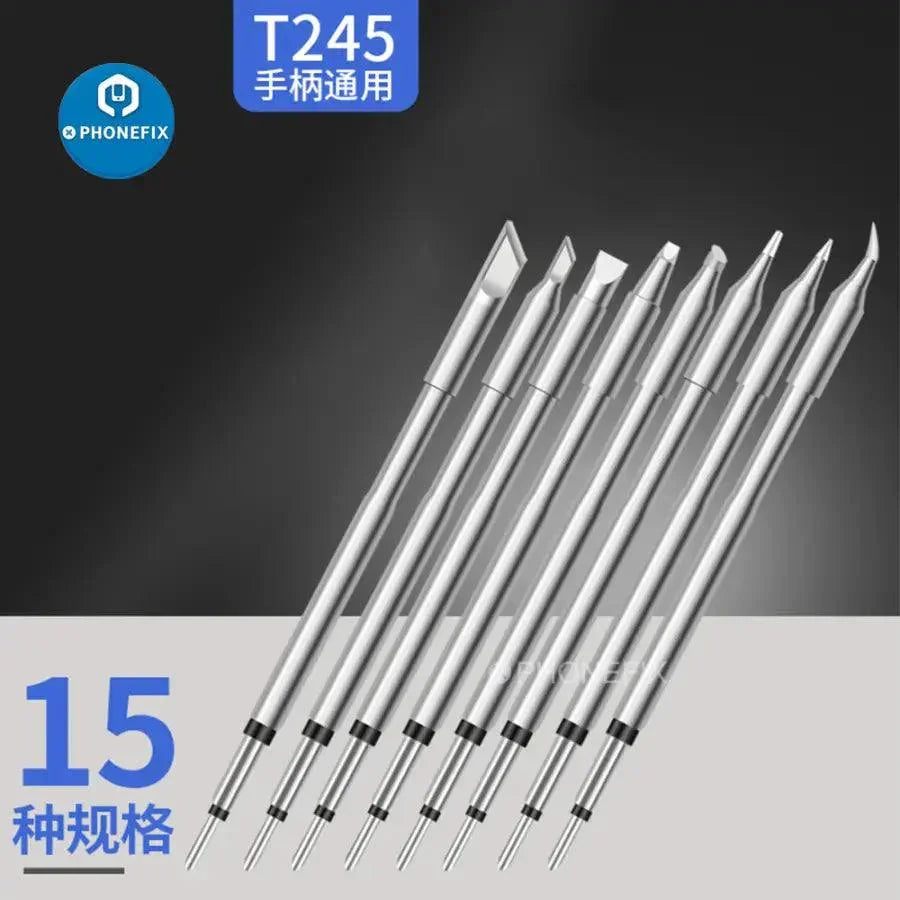 JBC C245 replacement soldering iron tip compatible with JBC T245 handle, used for precise electronic soldering.
