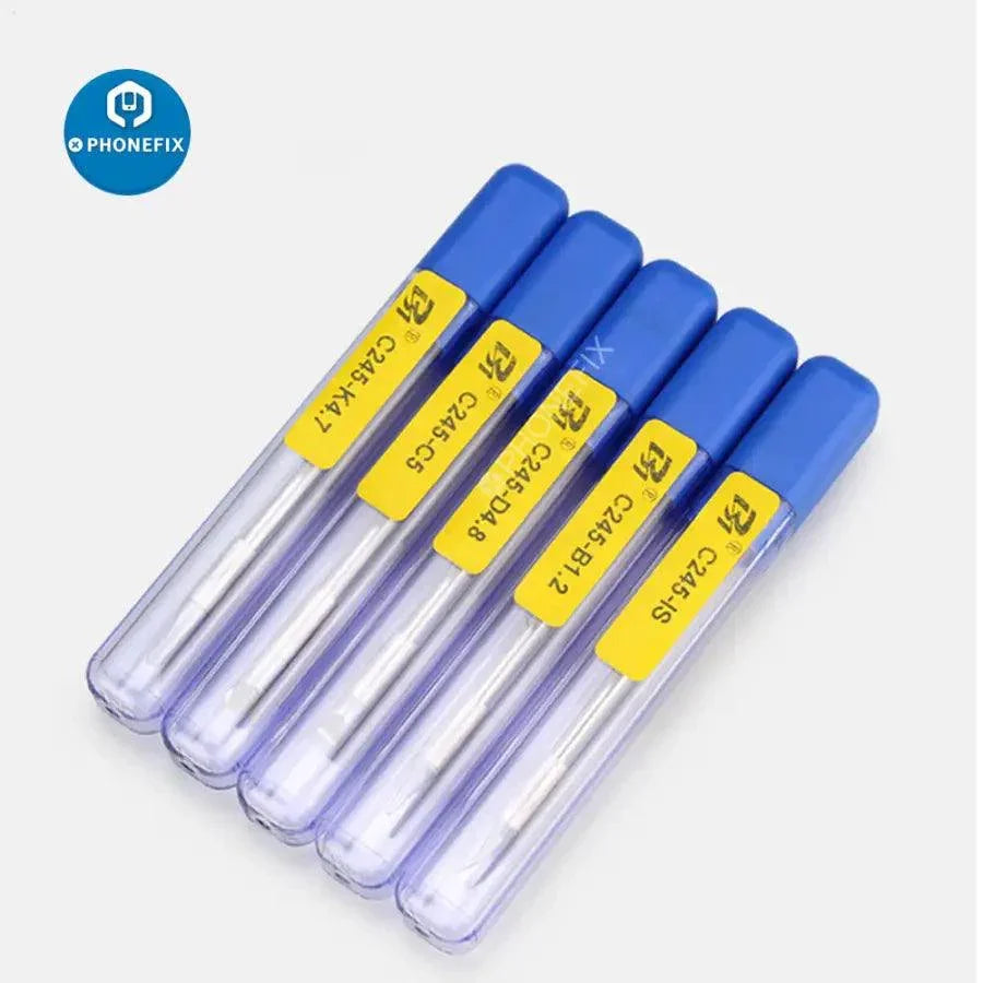 PhoneFix JBC C245 soldering iron tip compatible with T245 handle, shown in a close-up image of the replacement iron tip.