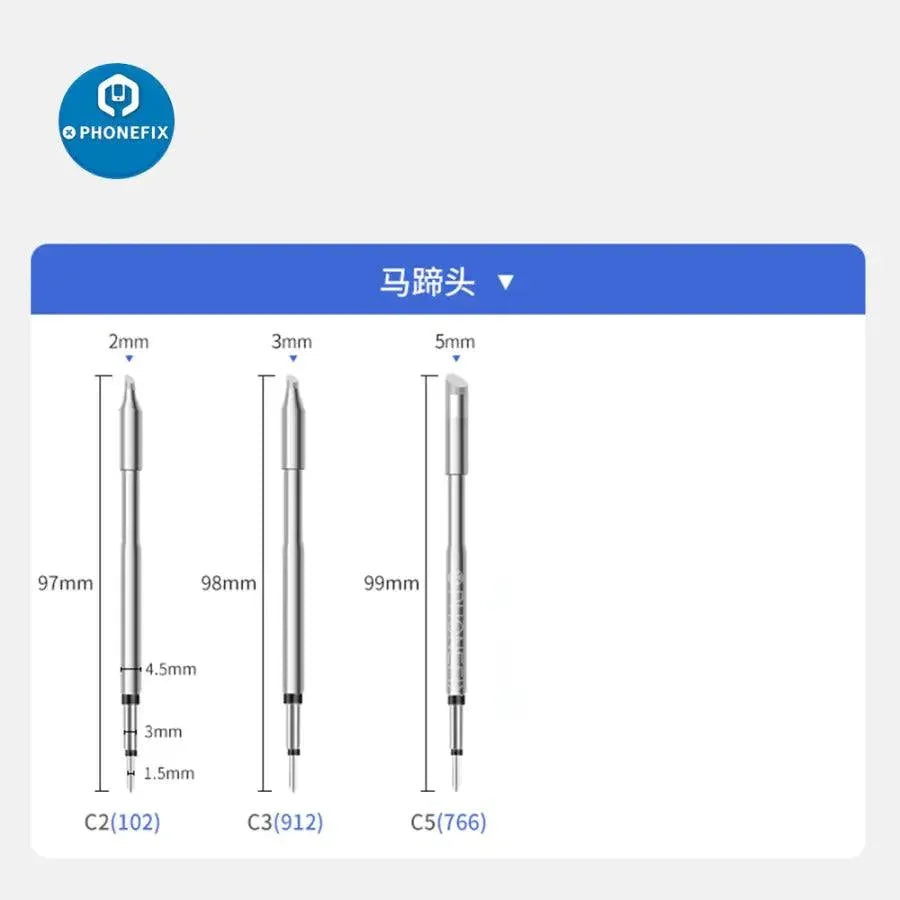 Phonefix JBC C245 replacement soldering iron tip for T245 handle, precision tip for electronic soldering and repair.