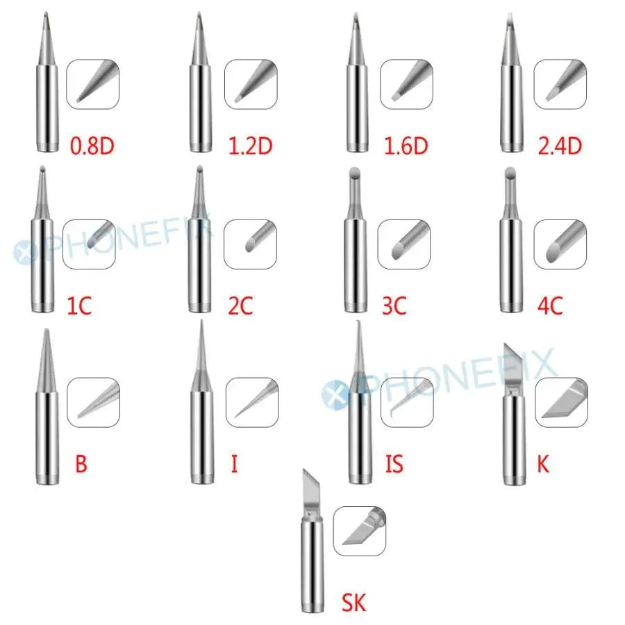 PHONEFIX 900M-T welding head solder iron tip for 936 series soldering station, precision replacement iron tip for electronics repair.