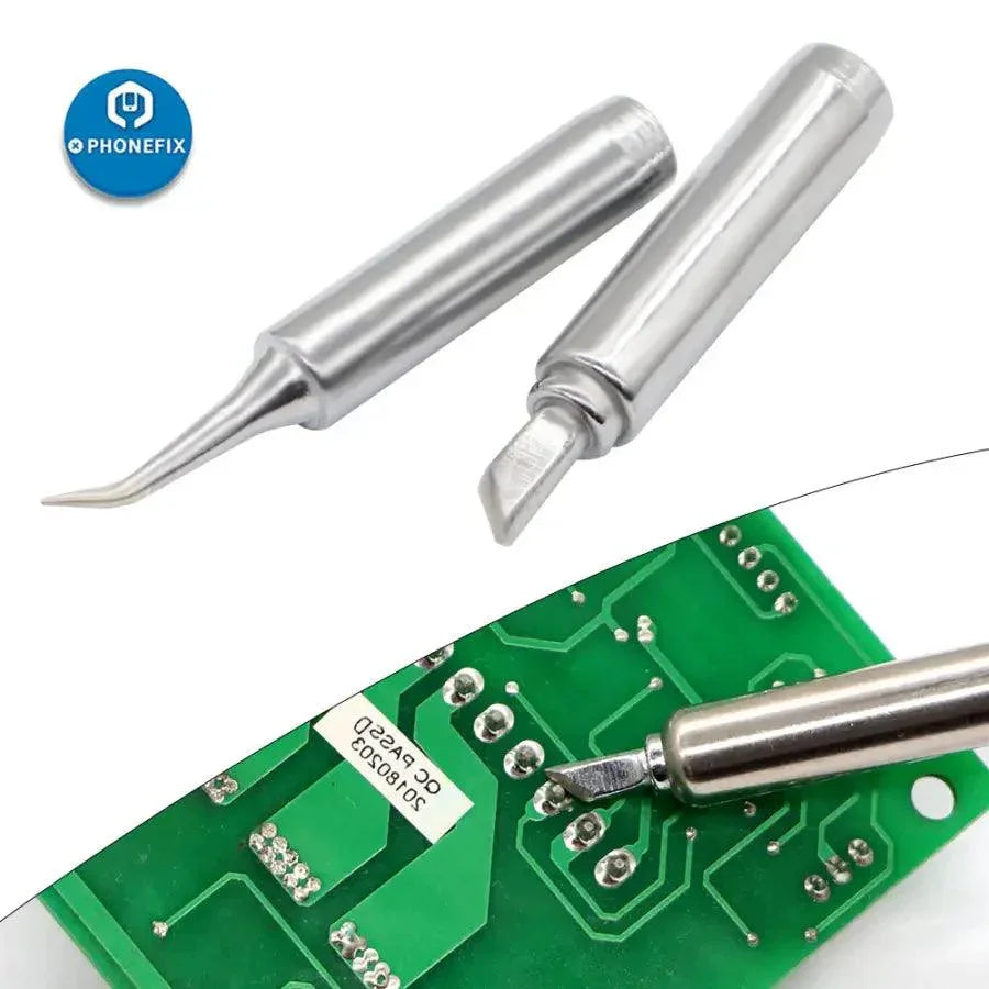 PhoneFIX 900M-T welding head solder iron tip for 936 series soldering station, set of 5 precision iron tips and nozzles.