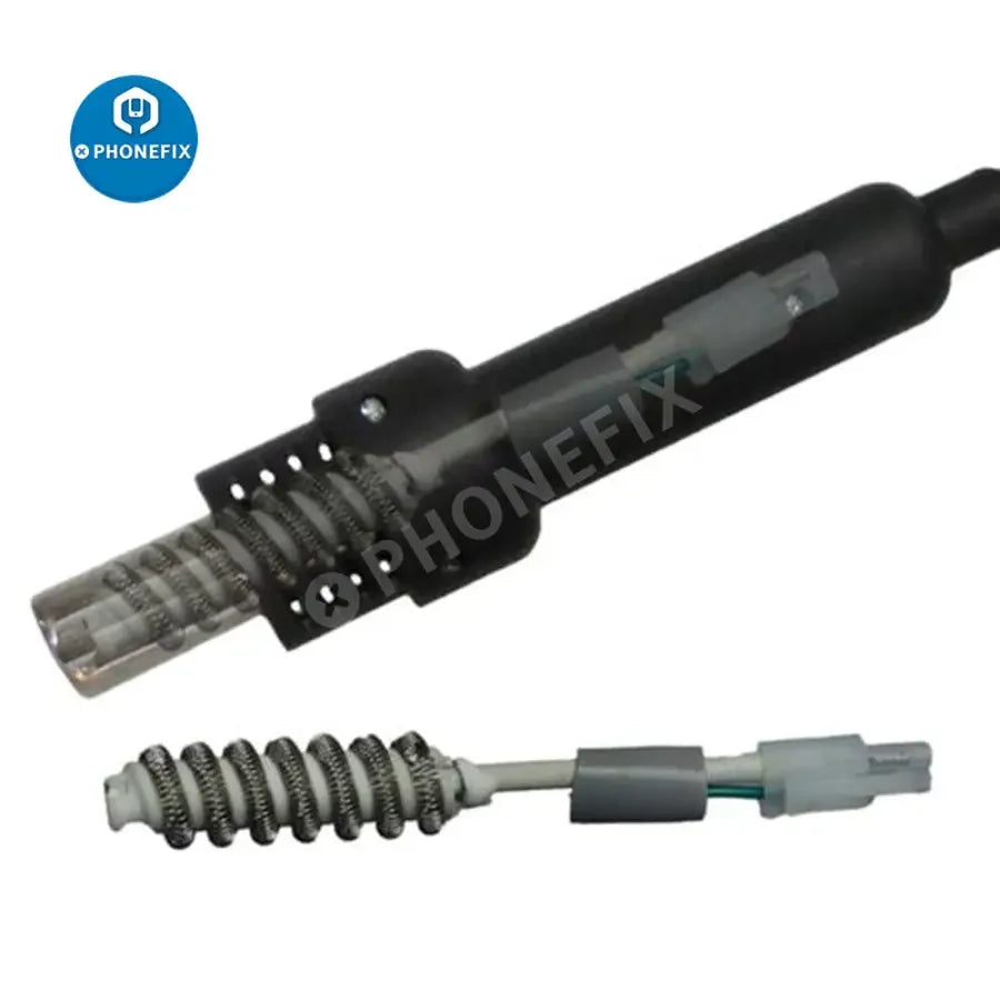 PhoneFix hot air gun handle with iron tips and nozzles for rework station, 220V, compatible with models 8508, 852A, 852D, 990D.