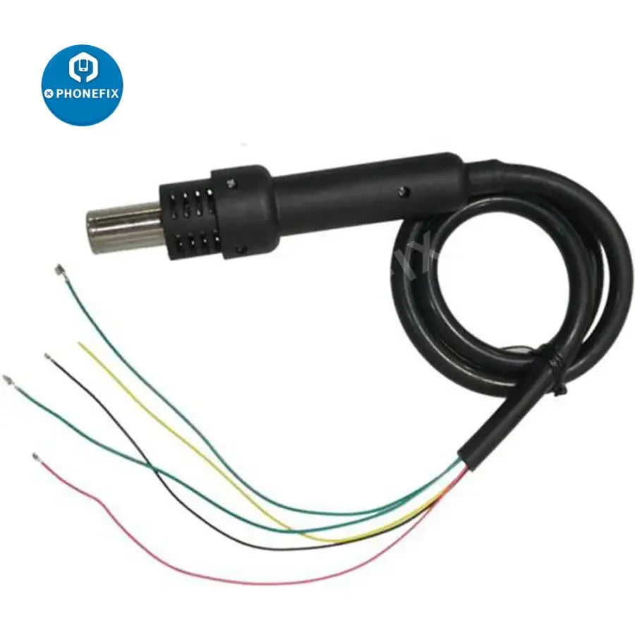 PhoneFix hot air gun handle for rework station with iron tips and nozzles, compatible with models 8508, 852A, 852D, 990D, 220V.