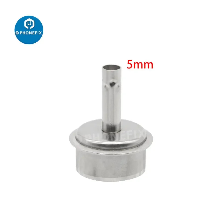 Phonefix spiral hot air gun nozzle replacement for 861DW BGA rework station, 5mm iron tips and nozzles for precise heating.