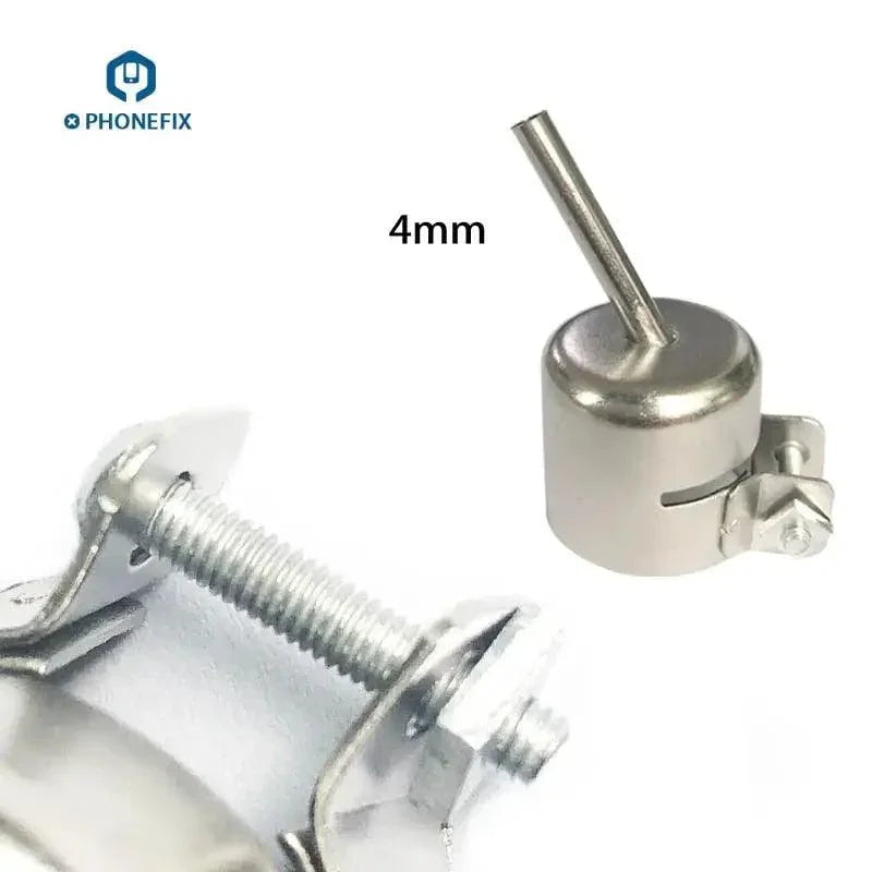 45-degree curved nozzles for PHONEFIX hot air stations, compatible with 850, 852, 858, and 878 series, shown in the image.