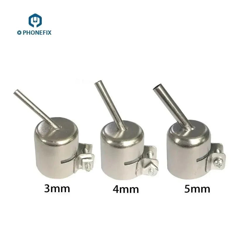45-degree curved nozzles for PHONEFIX hot air stations 850, 852, 858, 878 series, designed for precise soldering and rework.