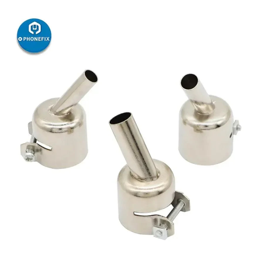 45-degree curved nozzles for PHONEFIX hot air station series 850, 852, 858, 878, used for precise soldering and rework.