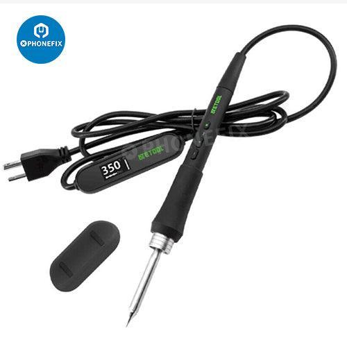 Poignée de fer à souder PhoneFix Precision AE680 pour le soudage et la réparation de circuits imprimés, avec embouts et buses interchangeables.