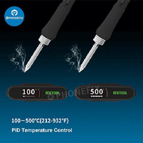 Poignée de fer à souder de précision AE680 de PHONEFIX, conçue pour le soudage et la réparation de circuits imprimés, avec une poignée ergonomique et des embouts de rechange.