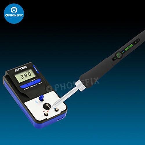 Poignée de fer à souder PhoneFix Precision AE680 pour la réparation de circuits imprimés, dotée d'une poignée ergonomique et de pointes de fer compatibles pour le soudage électronique.