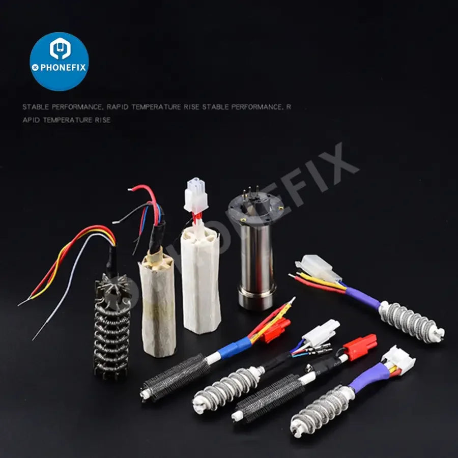 Hot air gun heating core replacement for 850, 852D, 952D, 850AD soldering station, PhoneFix brand, iron tips and nozzle.